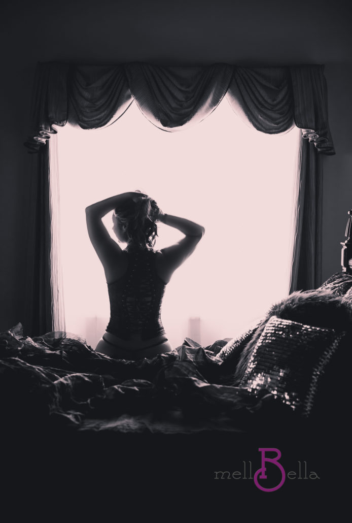 boudoir photography window silhouette