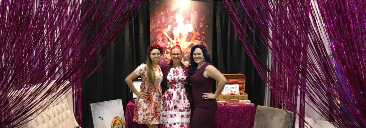 mellBella Team Cecilee, Wanda, and Mell Bell at their wedding show booth