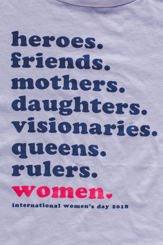 international women's day shirt close up
