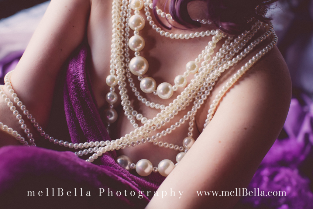 pearls and moody purple