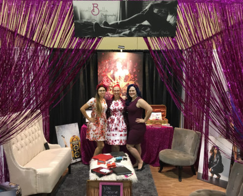 mellBella Team Cecilee, Wanda, and Mell Bell at their wedding show booth