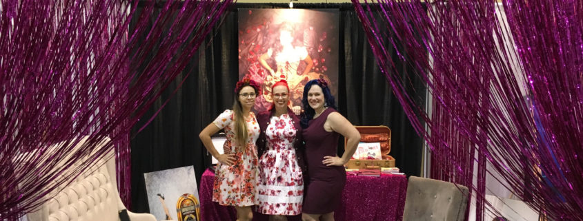 mellBella Team Cecilee, Wanda, and Mell Bell at their wedding show booth