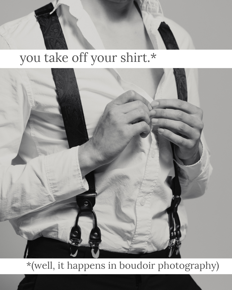 close up of a man unbuttoning his shirt